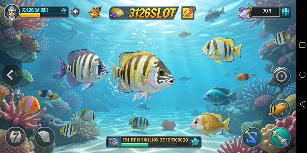 Menampilkan gameplay seru menembak ikan di 3126SLOT.