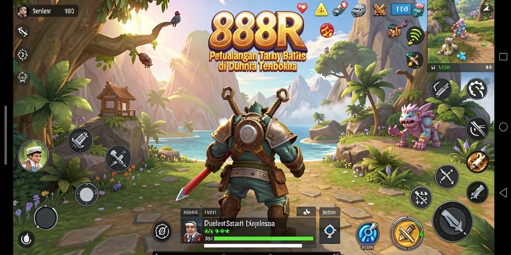 Screenshot gameplay menunjukkan petualangan menarik di dunia terbuka