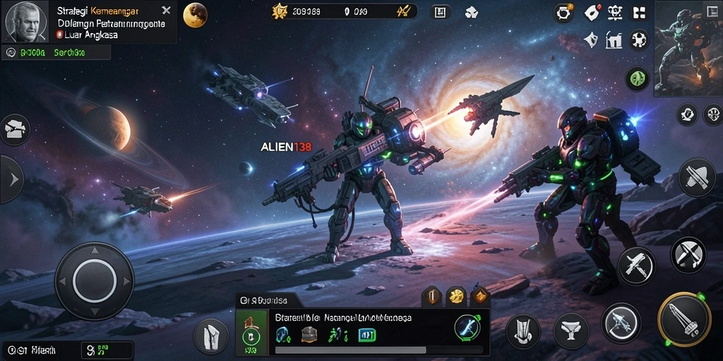 Tampilan gameplay ALIEN138 menampilkan strategi luar angkasa yang mendebarkan.