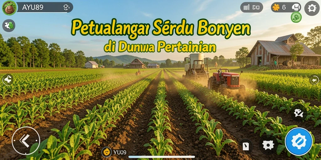 Tampilan gameplay AYU89 yang menggambarkan aktivitas bertani.