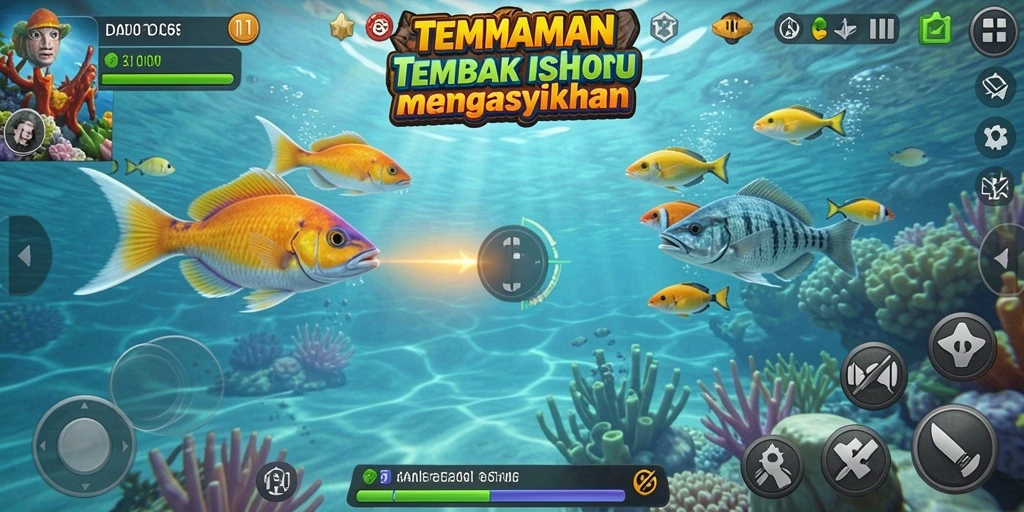 Gameplay D06 yang seru dengan beragam jenis ikan.
