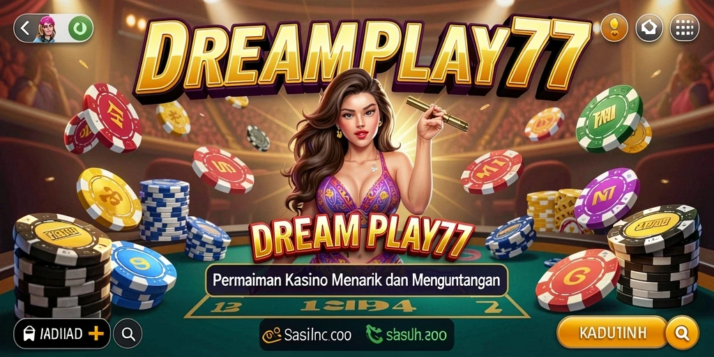 Screenshot utama DREAMPLAY77 yang menunjukkan gameplay Kasino yang seru.