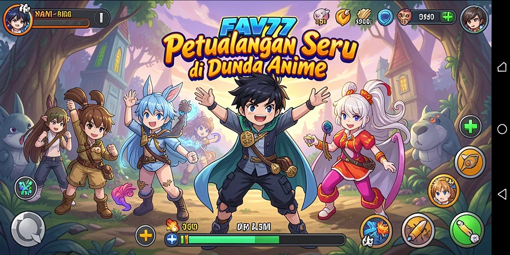 Tampilan gameplay seru yang menampilkan pertarungan karakter Anime.