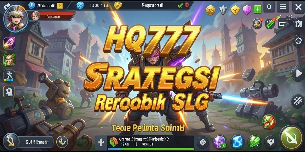 Screenshot utama HQ777 menampilkan aksi strategi seru dalam gameplay SLG.