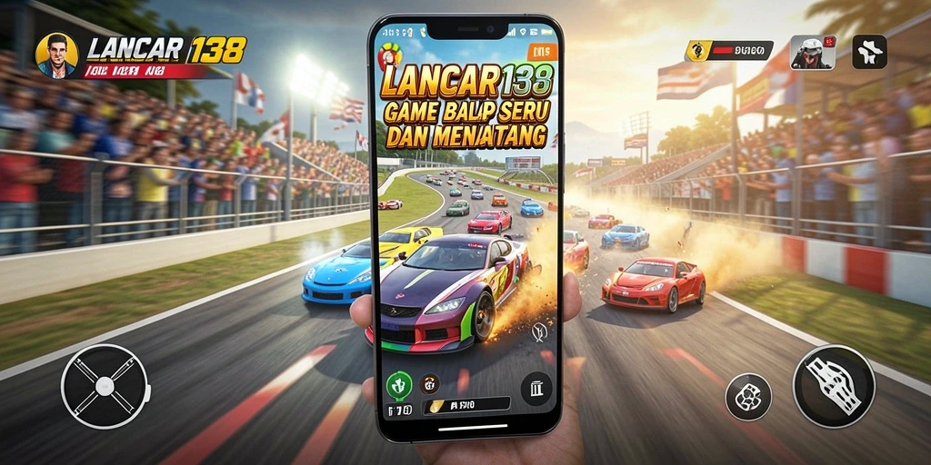 Gameplay menegangkan dalam balapan LANCAR138 ditampilkan dalam screenshot.