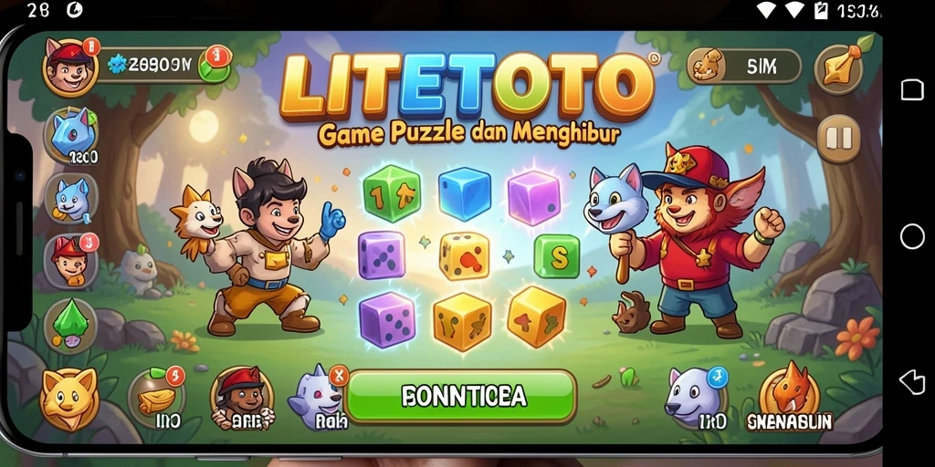 Tampilan gameplay LITETOTO yang menantang dan penuh warna.