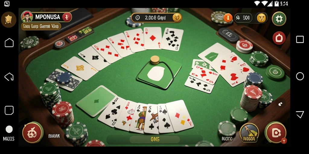 Screenshot gameplay MPONUSA yang menunjukkan aksi seru bermain Gaple.