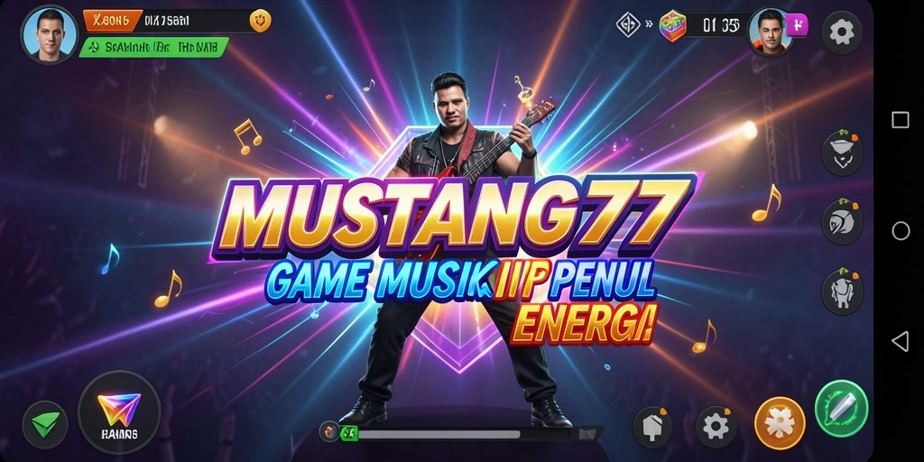 Tampilan gameplay yang menakjubkan di MUSTANG77 dengan alunan musik.