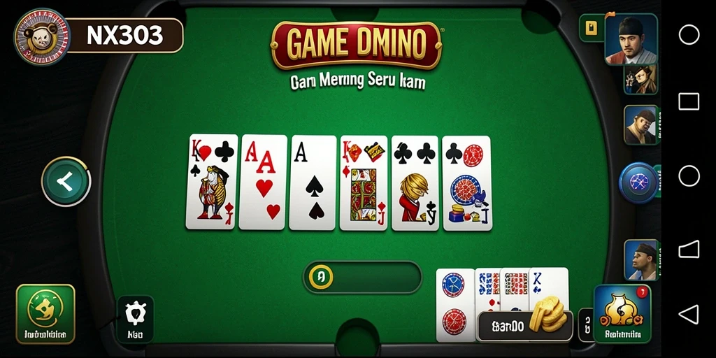 Screenshot gameplay seru dari NX303 yang menampilkan aksi permainan Domino.