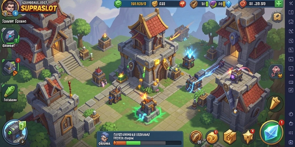 Gameplay seru dalam SUPRASLOT menampilkan pertahanan strategis yang mendebarkan.